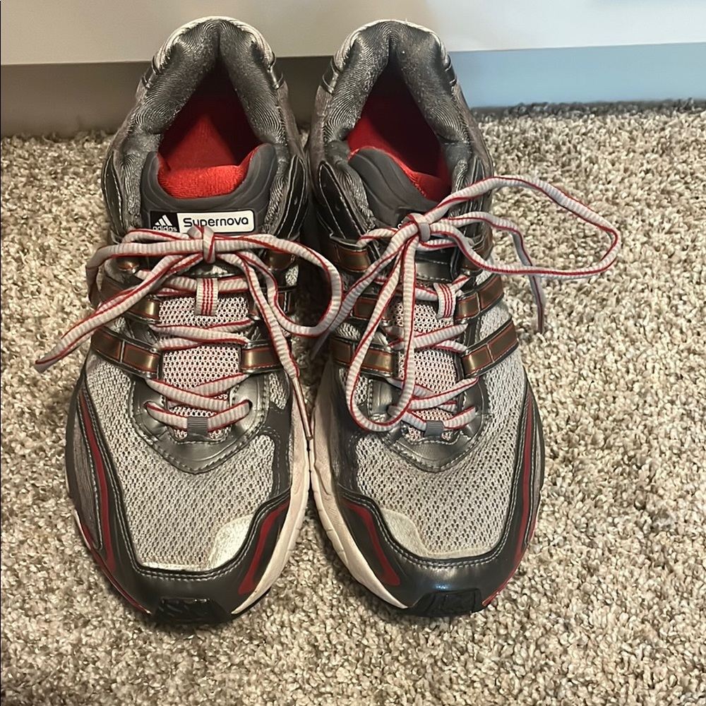 Adidas Supernova Sneakers - Black, Gray, and Red